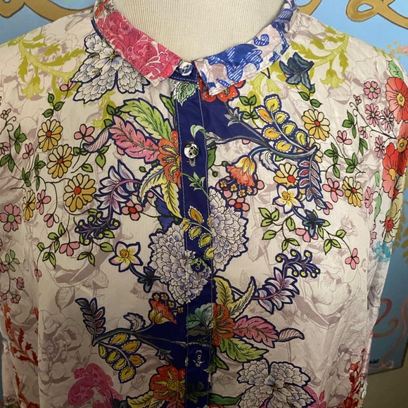 Johnny Was Colorful Floral Shirt - Picture 4 of 4